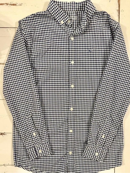 Vineyard Vines Other - Vineyard Vines Boy’s Navy White Gingham Button-Down Shirt